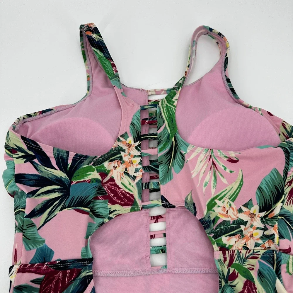 Miraclesuit Womens Tropical Floral High Neck One Piece Swimsuit L/XL? Beach Pool
